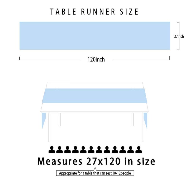 B.Cool Chiffon Table Runner 27x120 Inches Baby Blue Sheer Fabric Long Table Runners for Wedding Birthday Party Easter Baby Bridal Shower Decorations 10ft - Image 5